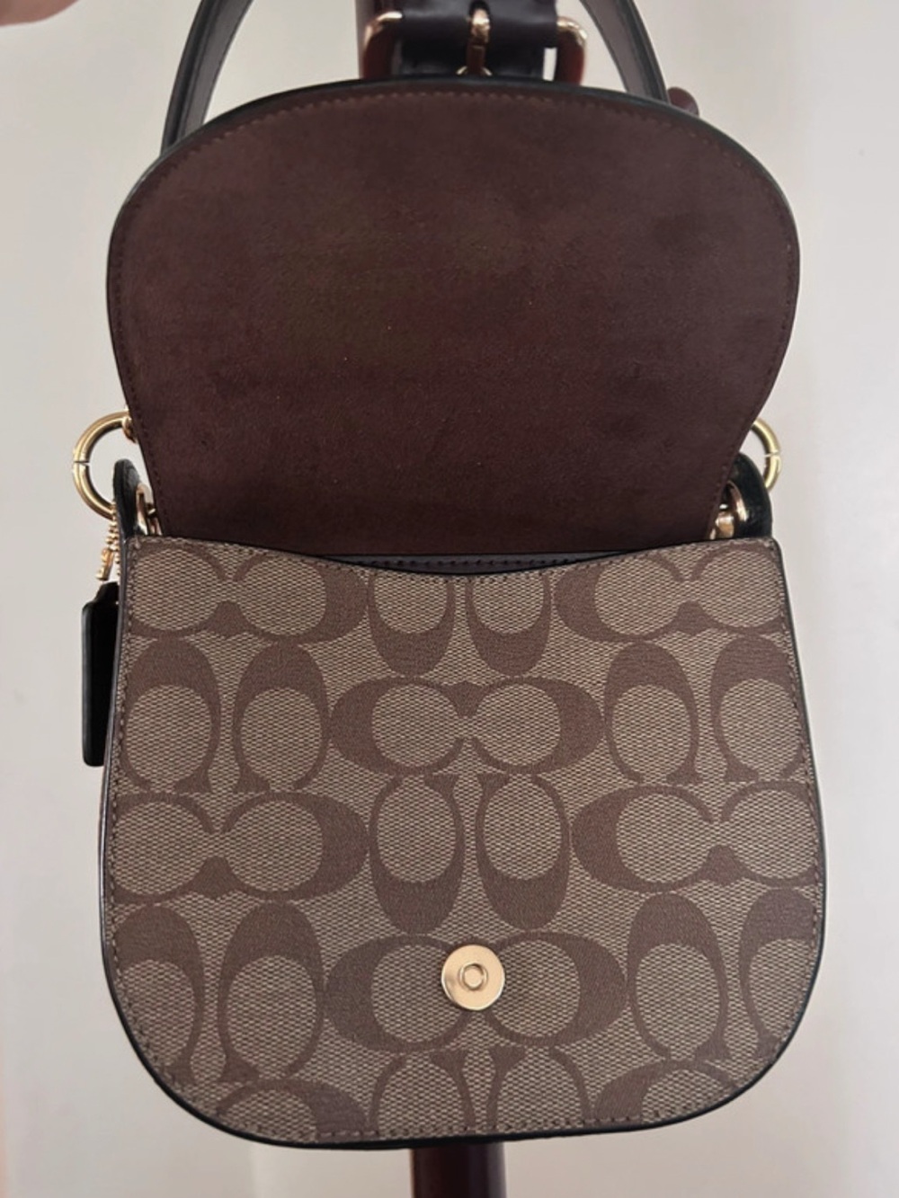 Coach Crossbody Saddle Bag in Rust Suede and Brown - Picture 5 of 8